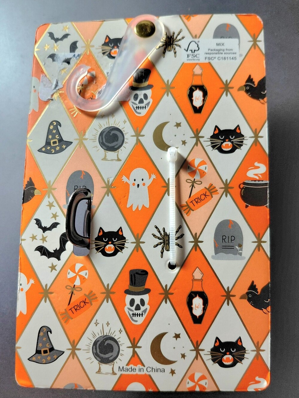 Hair Clip Piper-K Hair Clip Skeleton Bling New on Card 4" Halloween - Picture 4 of 4